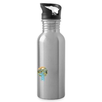Gravel Bike Natur Rennrad Fahrrad lustige Geschenk - Trinkflasche mit integriertem Trinkhalm - Lightsilver - Rechts