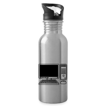 Bildschirm Tastatur Maus Computer - Trinkflasche mit integriertem Trinkhalm - Lightsilver - Rechts