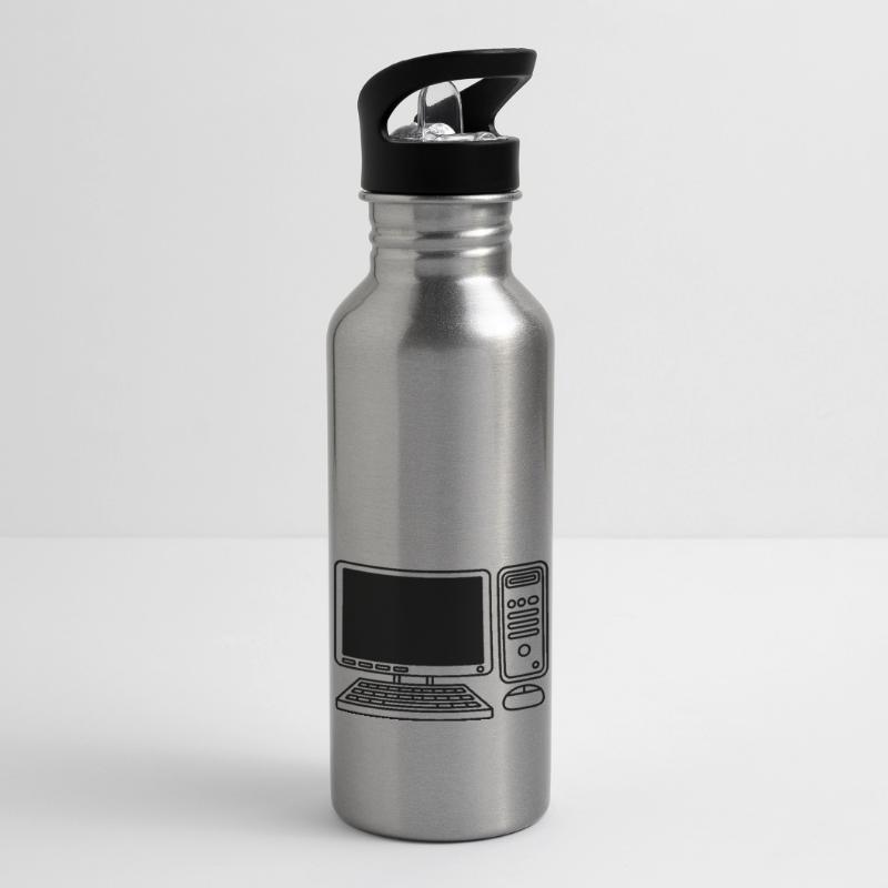 Screen Keyboard Mouse Computer Water bottle with straw