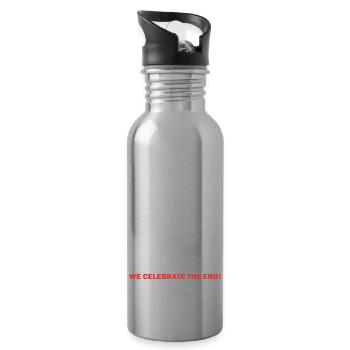 Drunk Man Walking Junggesellenabschied Bräutigam - Trinkflasche mit integriertem Trinkhalm - Lightsilver - Rechts