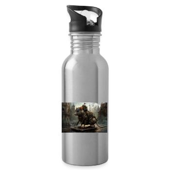 Ratte City 2 - Trinkflasche mit integriertem Trinkhalm - Lightsilver - Rechts