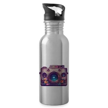 Camera Photographer Photographer Funny Photography - Water bottle with straw - silver - Right