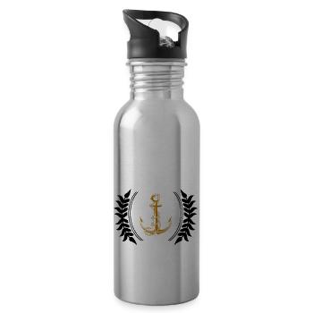Anker wapenschild - Drinkfles met geïntegreerd rietje - lichtzilver - Rechts