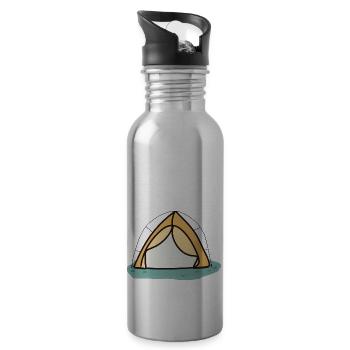 Campingplätze 3 - Trinkflasche mit integriertem Trinkhalm - Lightsilver - Rechts