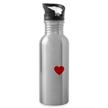 I love Paderborn - Trinkflasche mit integriertem Trinkhalm - Lightsilver - Rechts