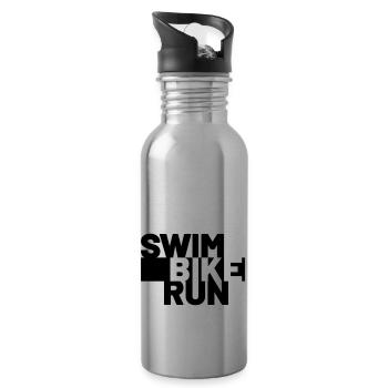 SWIM BIKE RUN - Trinkflasche mit integriertem Trinkhalm - Lightsilver - Rechts