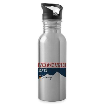 Watzmann Überschreitung Berg Berchtesgaden Wandern - Trinkflasche mit integriertem Trinkhalm - Lightsilver - Rechts