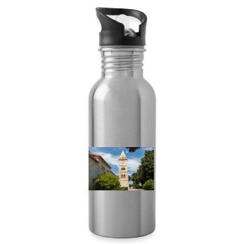 St.-Georgs-Kirche, Primošten, Šibenik-Knin, Kroatien - Trinkflasche mit integriertem Trinkhalm - Lightsilver - Rechts