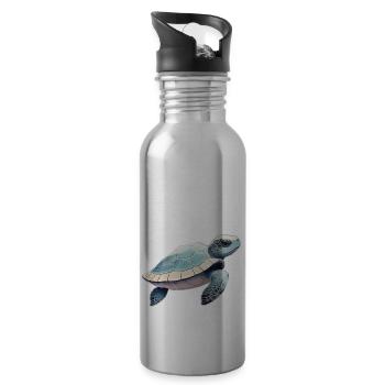 Turtle - Water bottle with straw - silver - Right