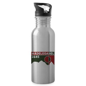 Mädelegabel mountain tour hiking altitude tour normal route - Water bottle with straw - silver - Right