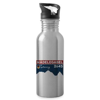Mädelegabel mountain tour hiking altitude tour normal route - Water bottle with straw - silver - Right