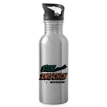 lustiger spruch doggie welpe geek pudel - Trinkflasche mit integriertem Trinkhalm - Lightsilver - Rechts