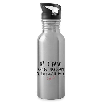 Hallo Papa! Ich freue mich dich kennenzulernen - Gourde avec paille intégrée - argent clair - Droite