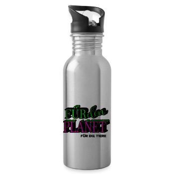 geek geschenk gesundheit geburtstagsgeschenk - Trinkflasche mit integriertem Trinkhalm - Lightsilver - Rechts