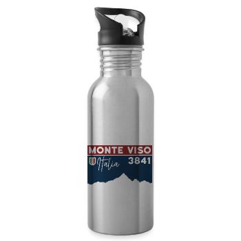 Monte Viso Monviso Hike Ascent East Ridge - Water bottle with straw - silver - Right