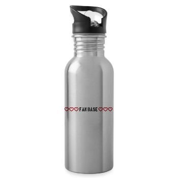 Fan Base Herz Liebe - Trinkflasche mit integriertem Trinkhalm - Lightsilver - Rechts