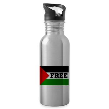 Free palestine - Gourde avec paille intégrée - argent clair - Droite