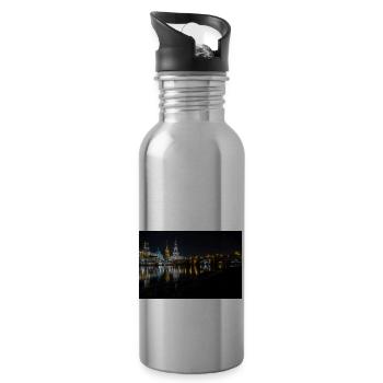 Dresde la nuit - Gourde avec paille intégrée - argent clair - Droite