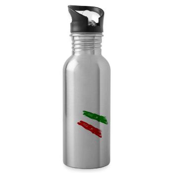 The footballers from Italy - Water bottle with straw - silver - Right