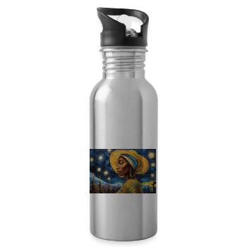 Impressions from Africa #10 - Trinkflasche mit integriertem Trinkhalm - Lightsilver - Rechts