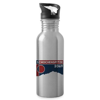 Schochenspitze Skitour Wandeurng Andenken Wandern - Trinkflasche mit integriertem Trinkhalm - Lightsilver - Rechts