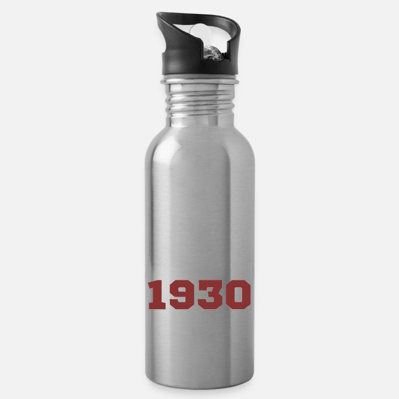 Original 1930 - Gourde avec paille intégrée - argent clair