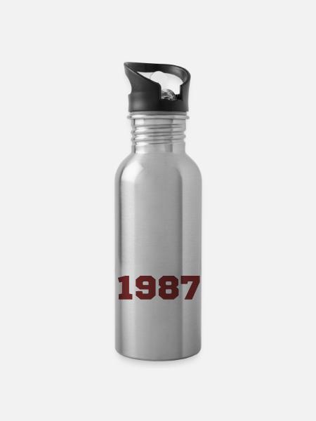 Original 1987 - Gourde avec paille intégrée - argent clair