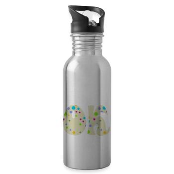 Ok - Trinkflasche mit integriertem Trinkhalm - Lightsilver - Rechts
