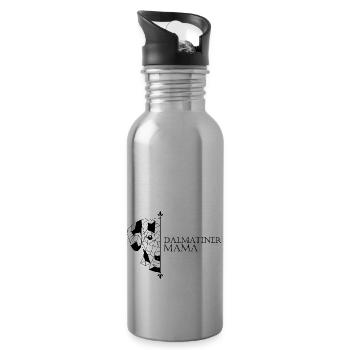 Dalmatian Mom - Water bottle with straw - silver - Right