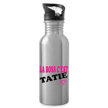 La patronne c"est TATIE - Gourde avec paille intégrée - argent clair - Droite