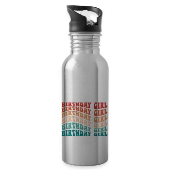 Fille d’anniversaire pour les tout-petits filles Mignon Groovy - Gourde avec paille intégrée - argent clair - Droite
