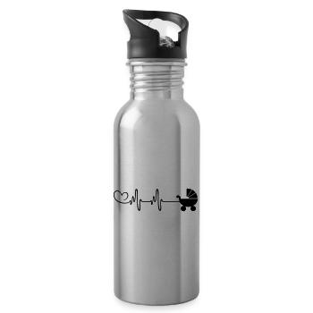 Kinderwagen baby Puls Herz - Trinkflasche mit integriertem Trinkhalm - Lightsilver - Rechts