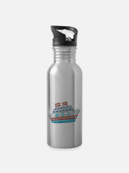 Boot - Trinkflasche mit integriertem Trinkhalm - 