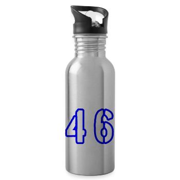 46 Zahl Symbol - Trinkflasche mit integriertem Trinkhalm - Lightsilver - Rechts