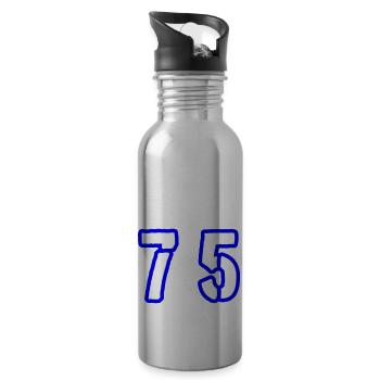 75 Zahl Symbol - Trinkflasche mit integriertem Trinkhalm - Lightsilver - Rechts