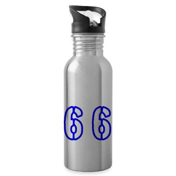 66 Number Symbol - Water bottle with straw - silver - Right
