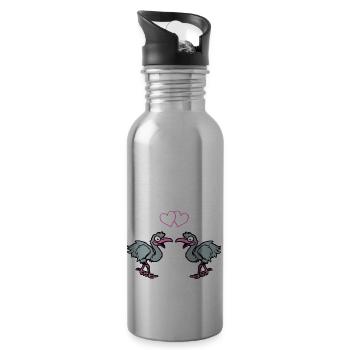 Strauss Comic in Love - Water bottle with straw - silver - Right