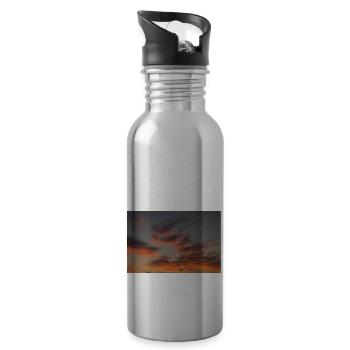 Fire sky - Gourde avec paille intégrée - argent clair - Droite