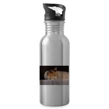 Die Katze - Trinkflasche mit integriertem Trinkhalm - Lightsilver - Rechts
