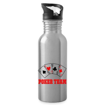 Poker Team - Water bottle with straw - silver - Right