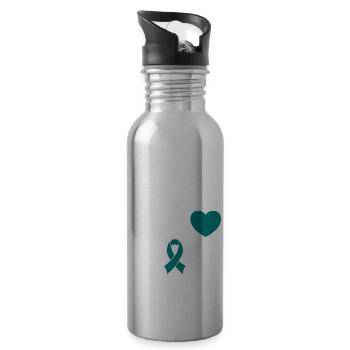 We Do Recover Sobriety Addiction Recovery - Water bottle with straw - silver - Right
