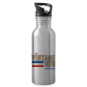Vintage 1976 limited edition - Gourde avec paille intégrée - argent clair - Droite