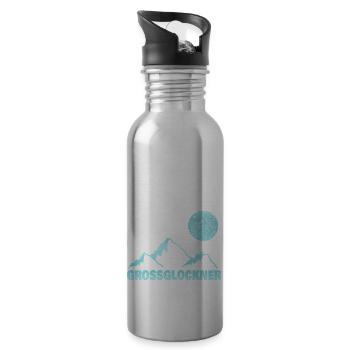 Geschenk für Grossglockner - Trinkflasche mit integriertem Trinkhalm - Lightsilver - Rechts