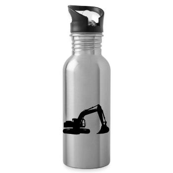 bagger - Trinkflasche mit integriertem Trinkhalm - Lightsilver - Rechts