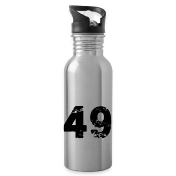 49 - Trinkflasche mit integriertem Trinkhalm - Lightsilver - Rechts