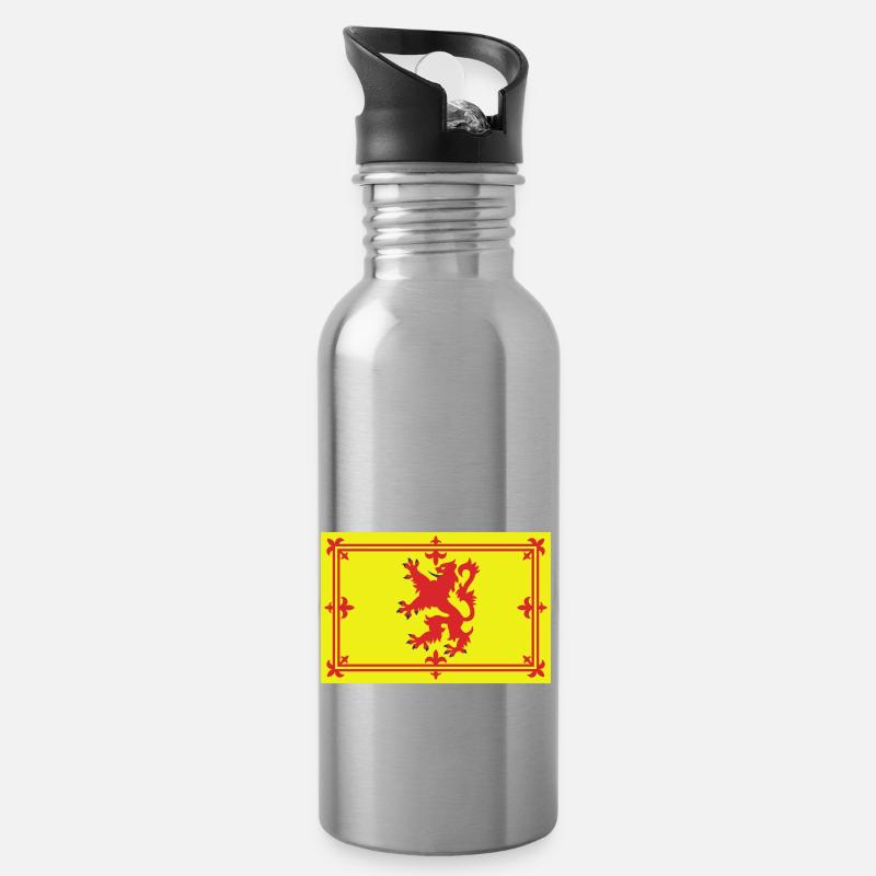 schottland - Trinkflasche mit integriertem Trinkhalm - Lightsilver