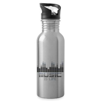 Musik ist Leben-Equalizer - Trinkflasche mit integriertem Trinkhalm - Lightsilver - Rechts