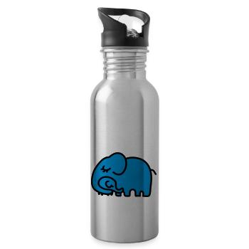 Mère - éléphant des enfants - Gourde avec paille intégrée - argent clair - Droite