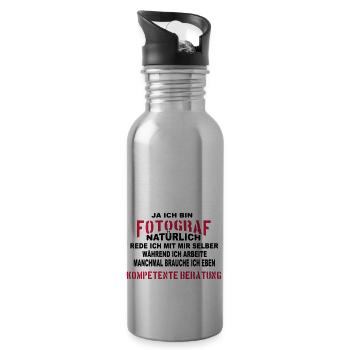 Fotograf Beratung - Trinkflasche mit integriertem Trinkhalm - Lightsilver - Rechts