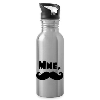 mme moustache - Gourde avec paille intégrée - argent clair - Droite